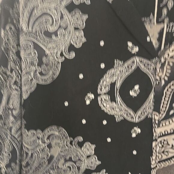 Black and White Paisley Men's Shirt - Picture 6 of 7